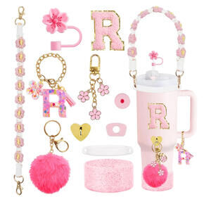 11-Piece Pink Cup Accessory Set for Stanley Tumblers Letter(R)